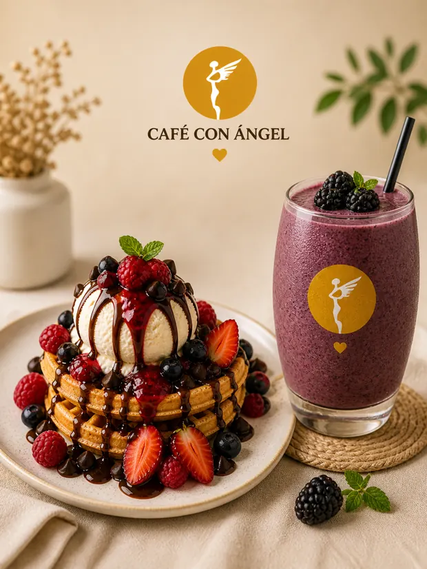 Waffles Suculentos — Café con Ángel